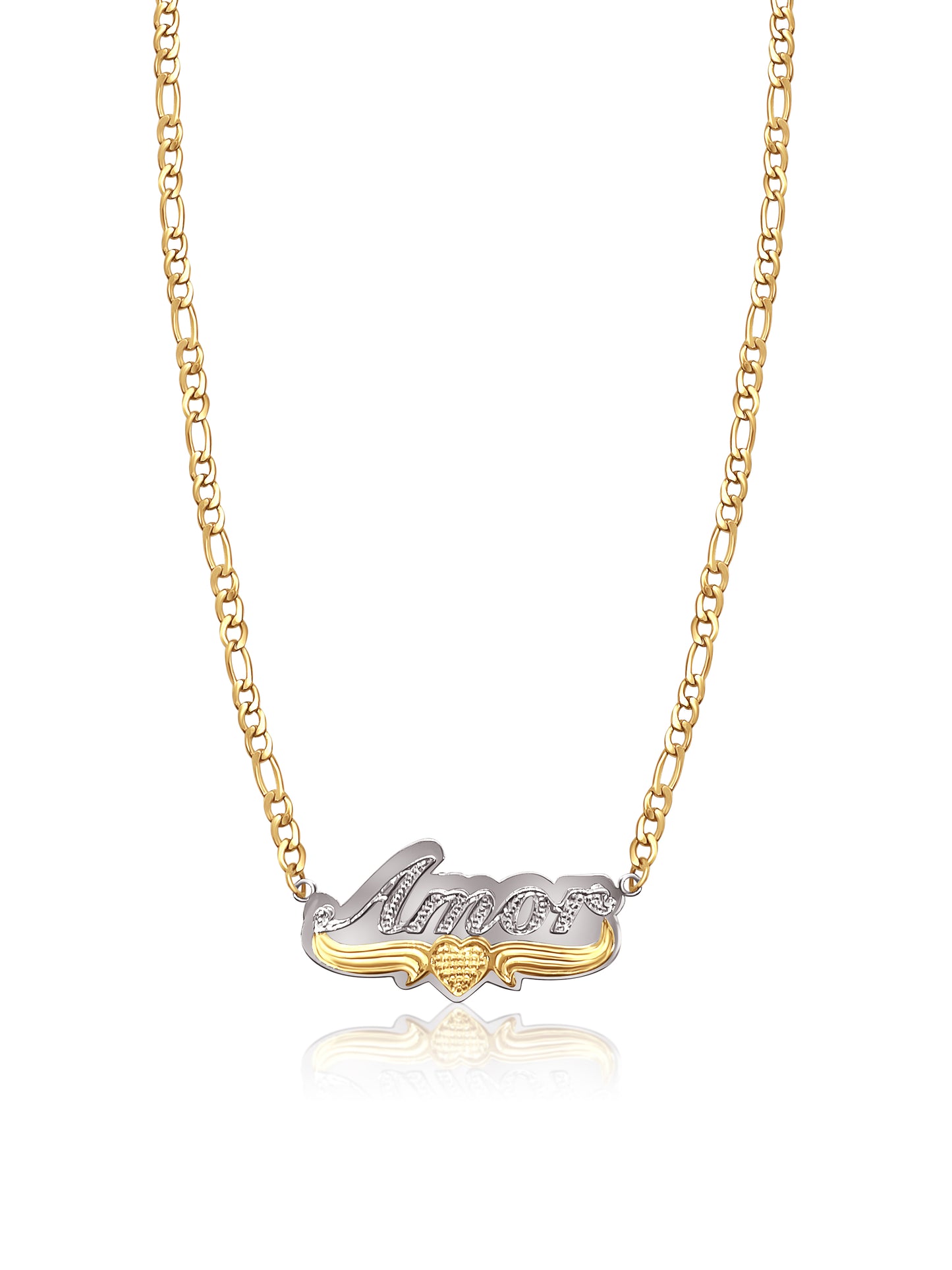 Double Plate Pop up Nameplate Necklace